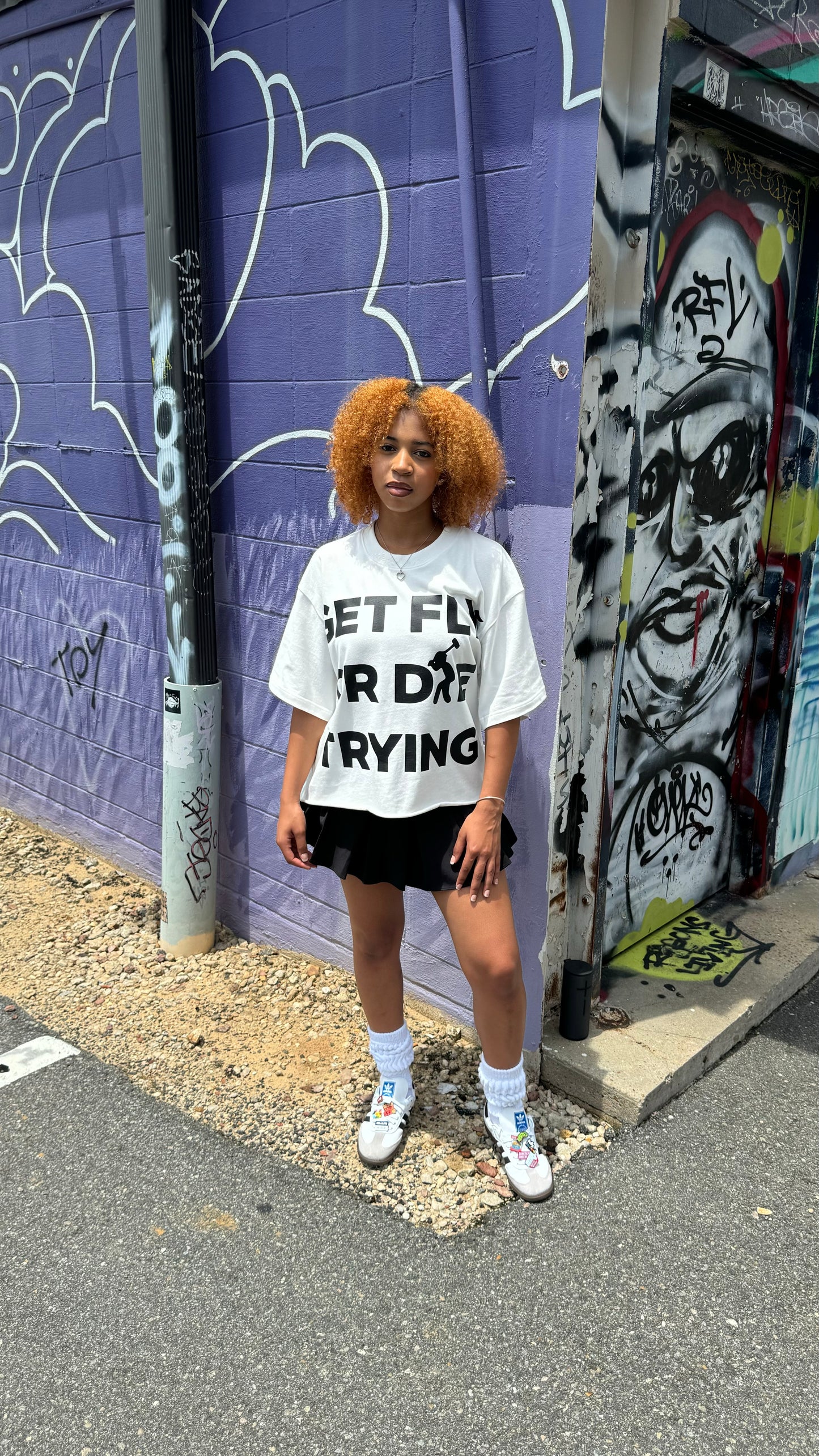 WHITE GET FLY OR DIE TRYING TEE
