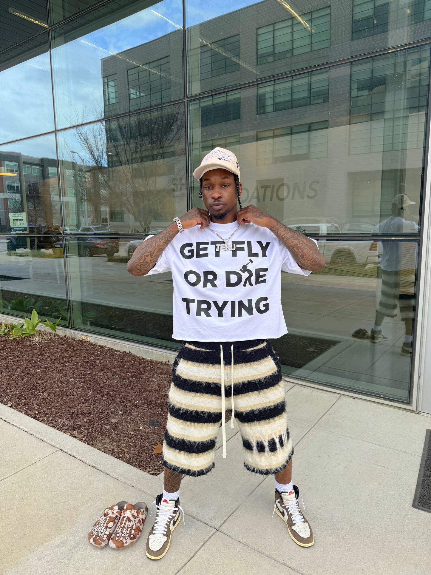 WHITE GET FLY OR DIE TRYING TEE